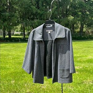 Croft & Barrow Elegant Gray Women's Cape Coat Jacket 1X EUC